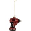Clayre & Eef 6GL5251 Kerstornament 9x4x10 cm Rood Zwart