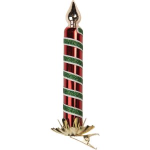 Clayre & Eef 6GL5252 Clip Kerstornament Kaars Rood...