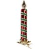 Clayre & Eef 6GL5252 Clip Kerstornament Kaars Rood & Groen Ø 4x14 cm