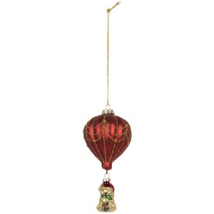Clayre & Eef 6GL5255 Kerstornament Rood & Goud...
