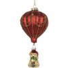 Clayre & Eef 6GL5255 Kerstornament Rood & Goud Ø 7x15 cm
