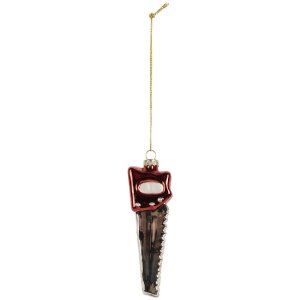 Clayre & Eef 6GL5257 Kerstornament 4x3x13 cm Zilverkleurig