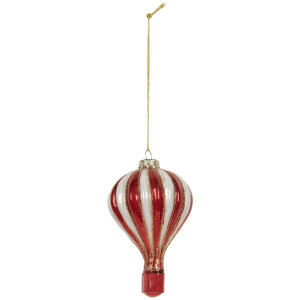 Clayre & Eef 6GL5258 Kerstornament Rood-Wit Ø...
