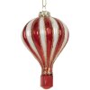Clayre & Eef 6GL5258 Kerstornament Rood-Wit Ø 6x9 cm