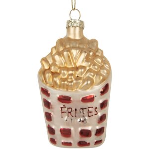 Clayre & Eef 6GL5260 Kerstornament 6x3x10 cm Wit...