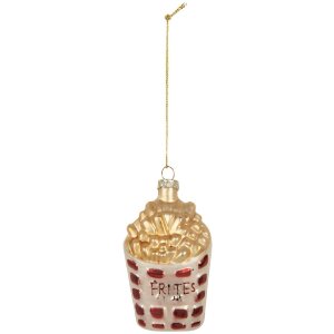 Clayre & Eef 6GL5260 Kerstornament 6x3x10 cm Wit...