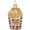 Clayre & Eef 6GL5260 Kerstornament 6x3x10 cm Wit Goudkleurig