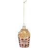 Clayre & Eef 6GL5260 Kerstornament 6x3x10 cm Wit Goudkleurig