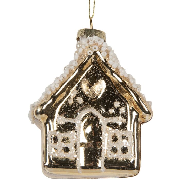 Clayre & Eef 6GL5268 Kerstornament 7x7x9 cm Goud