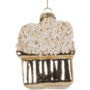 Clayre & Eef 6GL5268 Kerstornament 7x7x9 cm Goud