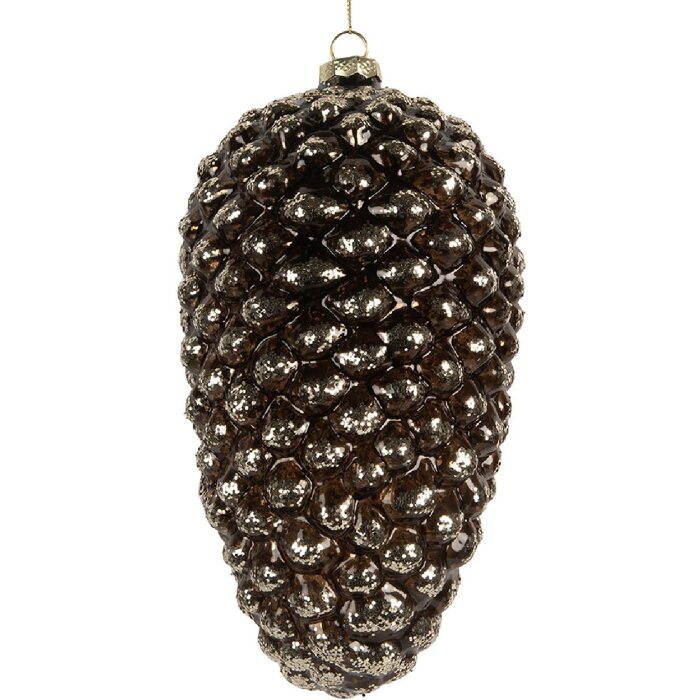 Clayre & Eef 6GL5274 Kerstbal Ø 12x24 cm zilverkleurig