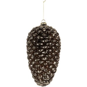 Clayre & Eef 6GL5274 Kerstbal Ø 12x24 cm zilverkleurig