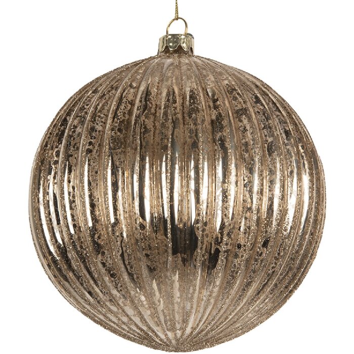 Clayre & Eef 6GL5275 Kerstbal Ø 15x15 cm Transparant Zilver