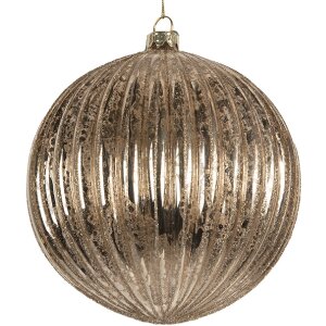 Clayre & Eef 6GL5275 Kerstbal Ø 15x15 cm Transparant Zilver