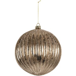 Clayre & Eef 6GL5275 Kerstbal Ø 15x15 cm Transparant Zilver