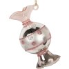 Clayre & Eef 6GL5276 Kersthangdecoratie Ø 4x8 cm Zilver Roze
