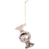 Clayre & Eef 6GL5276 Kersthangdecoratie Ø 4x8 cm Zilver Roze