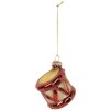 Clayre & Eef 6GL5279 Kerstornament Ø 4x5 cm Rood Goudkleurig