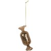 Clayre & Eef 6GL5280 Kerstornament Ø 5x13 cm Goudkleurig en Bruin
