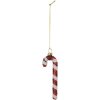Clayre & Eef 6GL5281 Kerstornament 4x1x12 cm Rood en Wit