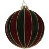 Clayre & Eef 6GL5283 Kerstbal Ø 8x8 cm Rood-Groen