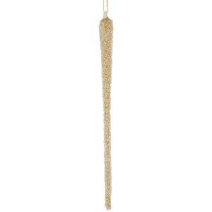Clayre & Eef 6GL5285 Kerstornament Ø 2x25 cm Goudkleurig