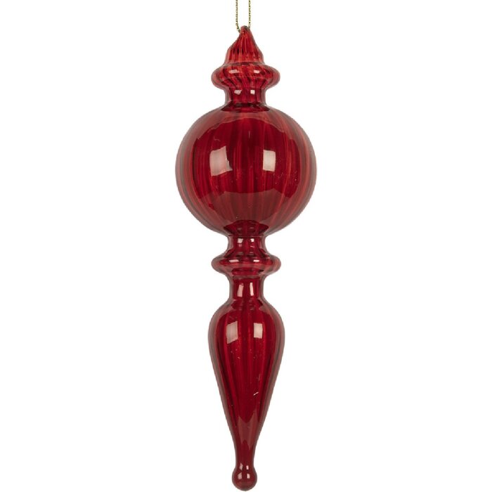 Clayre & Eef 6GL5288 Kerstbal Ø 5x17 cm rood