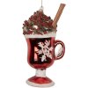 Clayre & Eef 6GL5289 Kerstornament 7x6x12 cm Rood en Bruin