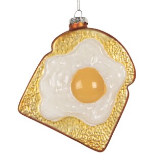 Clayre & Eef 6GL5290 Kerstornament 9x4x11 cm Wit-Goudkleurig