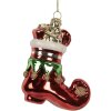 Clayre & Eef 6GL5291 Kerstornament 9x4x10 cm Rood en Wit