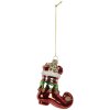 Clayre & Eef 6GL5291 Kerstornament 9x4x10 cm Rood en Wit