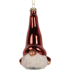 Clayre & Eef 6GL5293 Kerstornament 6x5x13 cm Rood en Wit