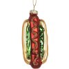 Clayre & Eef 6GL5297 Kerstornament 4x3x10 cm Goud en Rood