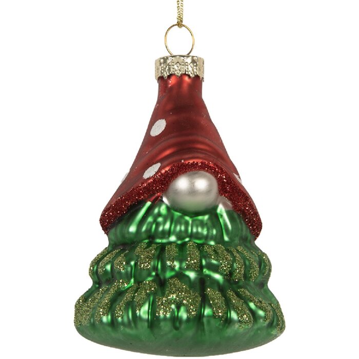 Clayre & Eef 6GL5298 Kerstornament Rood en Groen Ø 5x9 cm