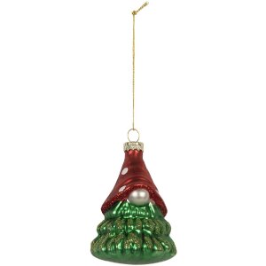 Clayre & Eef 6GL5298 Kerstornament Rood en Groen Ø 5x9 cm