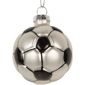Clayre & Eef 6GL5299 Kerstornament Ø 6x6 cm Grijs & Zwart