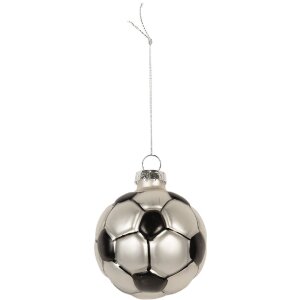Clayre & Eef 6GL5299 Kerstornament Ø 6x6 cm Grijs & Zwart