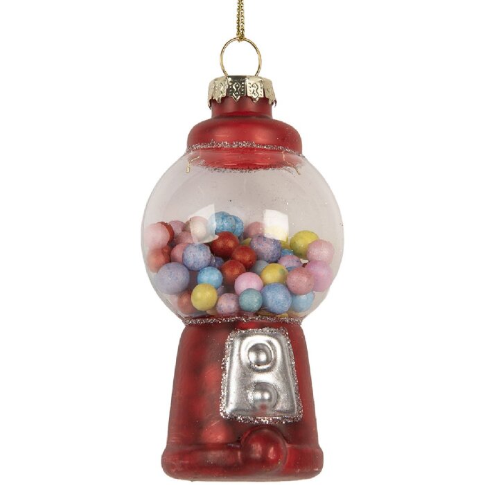 Clayre & Eef 6GL5303 Kersthangdecoratie Ø 5x9 cm Rood