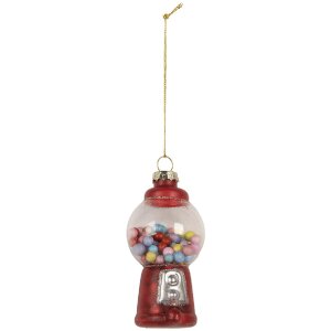 Clayre & Eef 6GL5303 Kersthangdecoratie Ø 5x9 cm Rood