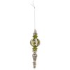 Clayre & Eef 6GL5304 Kerstbal Ø 5x18 cm Zilverkleurig Groen