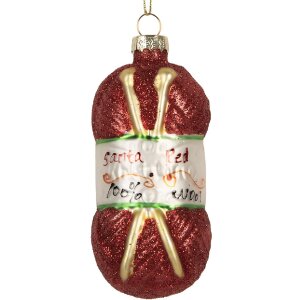 Clayre & Eef 6GL5306 Kerstornament Rood-Wit Ø...