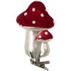 Clayre & Eef 6GL5307 Kerstornament Paddenstoel Ø 6x11 cm