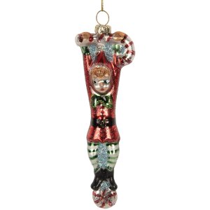 Clayre & Eef 6GL5309 Kerstornament 4x2x13 cm