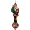 Clayre & Eef 6GL5310 Kerstornament 6x5x20 cm Rood en Wit