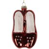 Clayre & Eef 6GL5313 Kerstornament 6x6x10 cm Rood-Wit