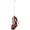 Clayre & Eef 6GL5313 Kerstornament 6x6x10 cm Rood-Wit