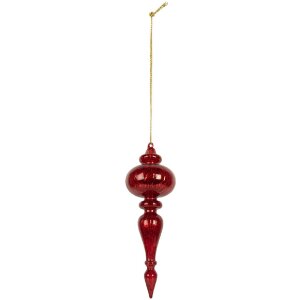 Clayre & Eef 6GL5315 Kerstbal Ø 9x28 cm Rood