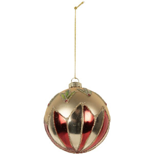 Clayre & Eef 6GL5316 Kerstbal Ø 8x8 cm...