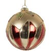 Clayre & Eef 6GL5316 Kerstbal Ø 8x8 cm Goudkleurig Rood