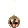 Clayre & Eef 6GL5316 Kerstbal Ø 8x8 cm Goudkleurig Rood